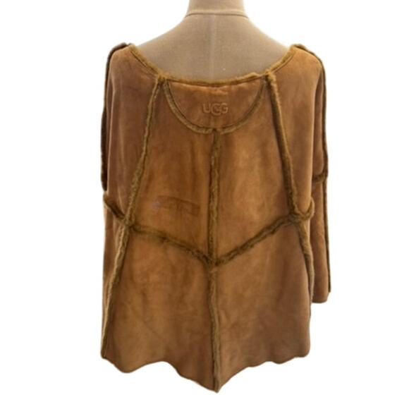 "UGG" Tan Suede Poncho With Pockets SZ S/-M Warm Fairy Core PLZ READ! FINAL SALE - Picture 3 of 15